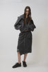 【PRE-ORDER】WASHED CUT-OFF SWEAT SKIRT -CHARCOAL-