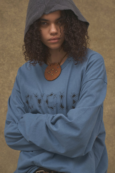 【RESTOCK】WESTERN LOGO LONG SLEEVE TEE -BLUE- *Last1
