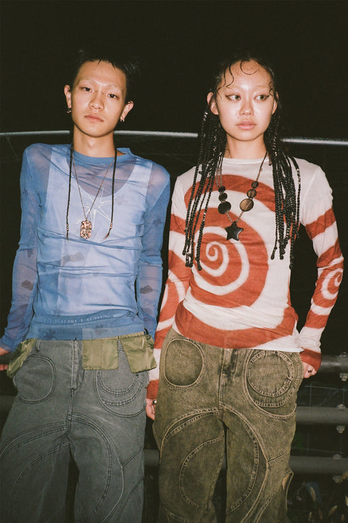 SECOND SKIN TOPS "Spiral Gecko" -RED-