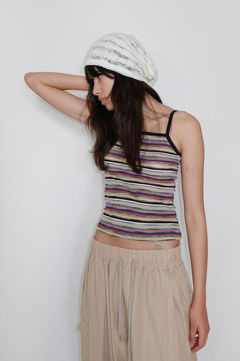 【RESTOCK】SHEER KNITTED BEANIE -IVORY-