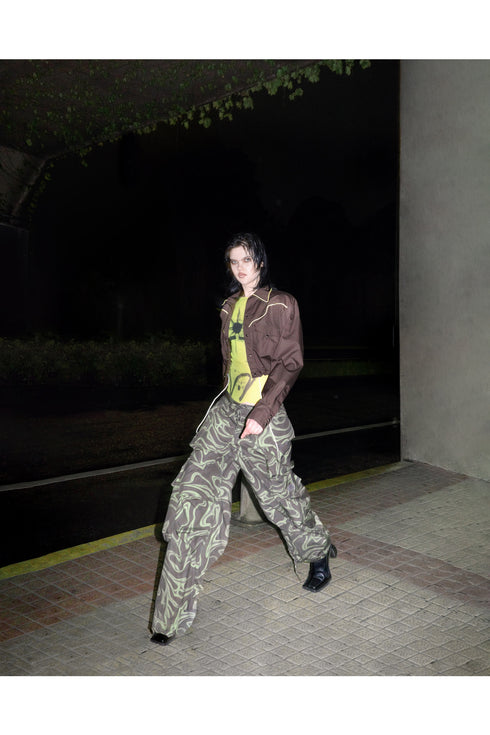 WESTERN COWBOY SHIRT -BROWN-