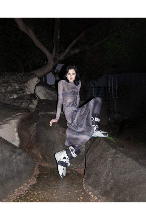 【RESTOCK】Scent × Cycle MESH MAXI DRESS -SILVER DENIM- *Last1