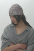 WAVY CHECK BEANIE -BROWN MIX-