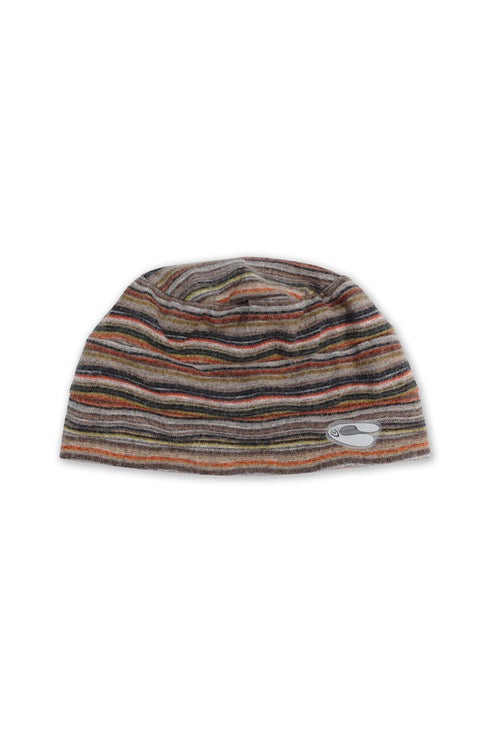 MULTI STRIPE BEANIE -ORANGE × BROWN-
