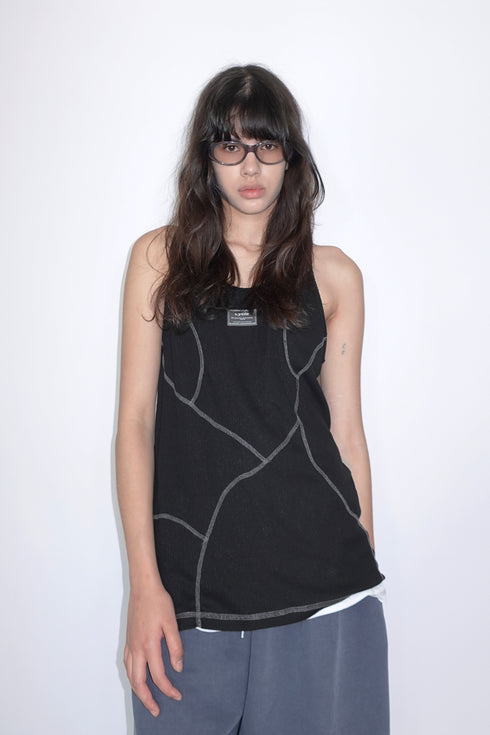 EXPOSED SEAMS TANK TOP -BLACK- *Last1