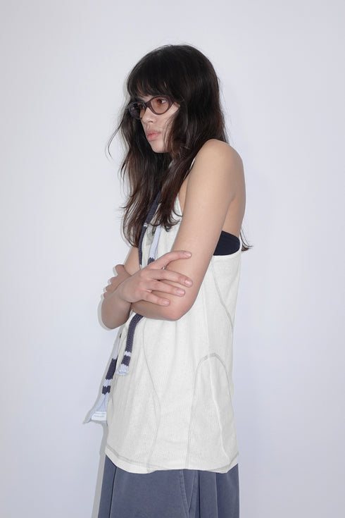 EXPOSED SEAMS TANK TOP -WHITE- *Last1