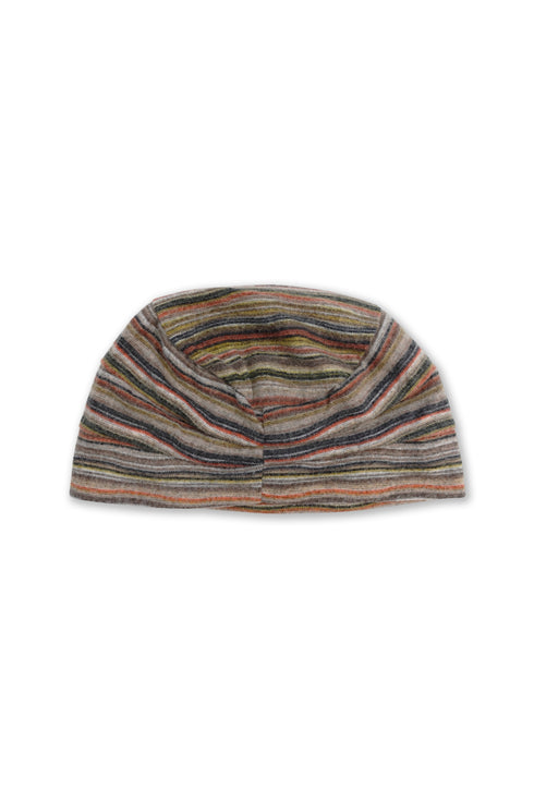 MULTI STRIPE BEANIE -ORANGE × BROWN-