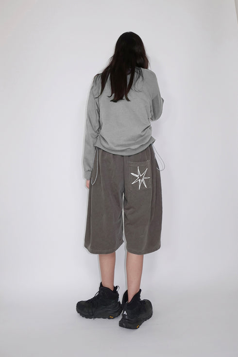 ZIP-UP DECONSTRUCTED SWEAT TOPS -GRAY-