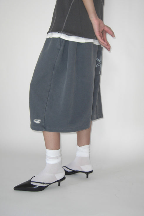 Mayte × Cycle ECHO STAR WASHED HALF PANTS -GRAYISH BLUE-