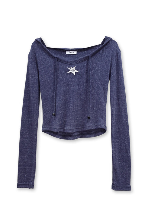 【PRE-ORDER】SPIRAL STAR TIGHT HOODIE -NAVY-