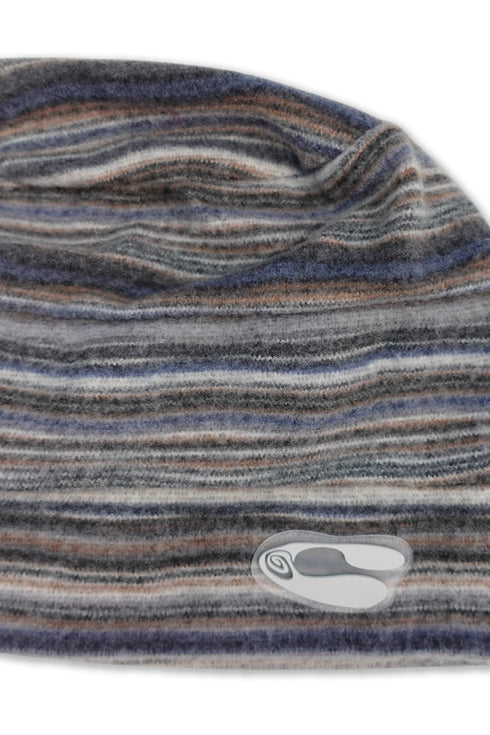 MULTI STRIPE BEANIE -BLUE × BROWN-