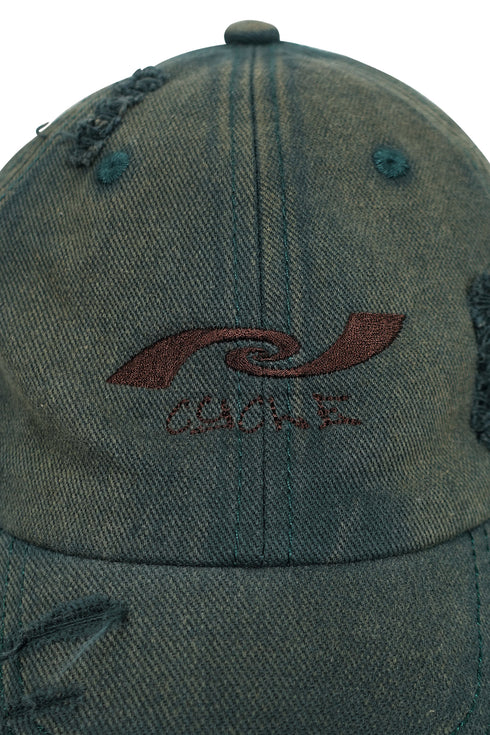 【RESTOCK】WASHED EMBROIDERY LOGO CAP -WASHED GREEN-