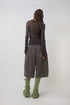 SPELL WAVE PLAID SECOND SKIN TOPS -DARK BROWN MIX-