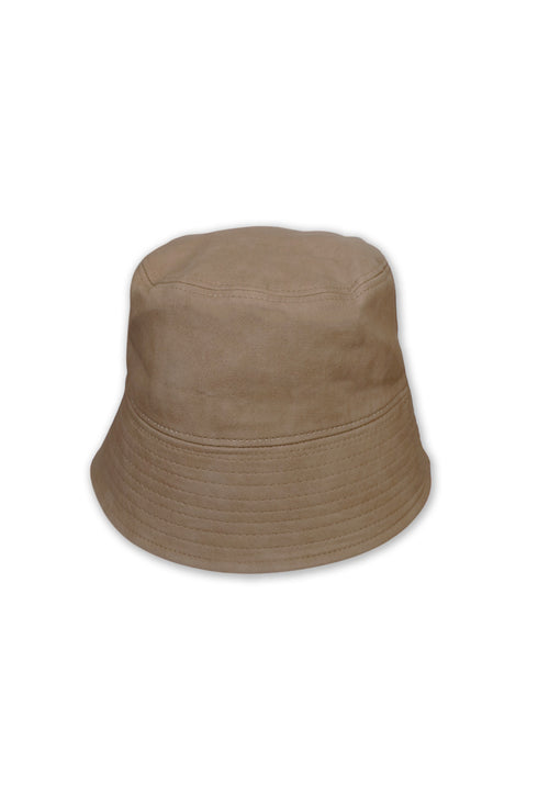 VEGAN LEATHER BUCKET HAT -BEIGE- *Last1