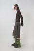 SPELL WAVE PLAID SECOND SKIN TOPS -DARK BROWN MIX-