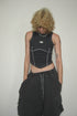BACK SLIT STITCH TANK TOP -CHARCOAL-