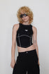 BACK SLIT STITCH TANK TOP -BLACK-