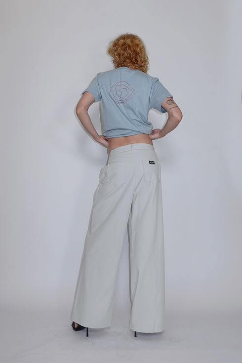DRAW CODE SPIRAL BUTTON PANTS -ICE GRAY-