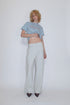 DRAW CODE SPIRAL BUTTON PANTS -ICE GRAY-