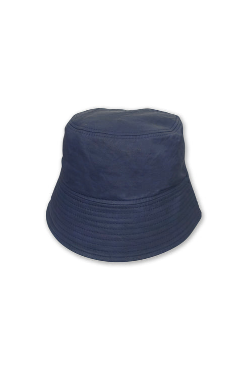 VEGAN LEATHER BUCKET HAT -NAVY- *Last1