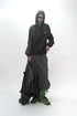 NYLON GATHERED WINDBREAKER -CHARCOAL-