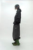 NYLON GATHERED WINDBREAKER -CHARCOAL-