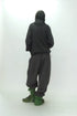 NYLON GATHERED WINDBREAKER -CHARCOAL-