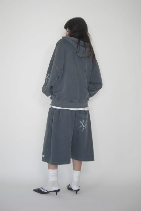 Mayte × Cycle ECHO STAR WASHED ZIP-UP HOODIE -GRAYISH BLUE-