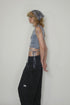 TIE-DYE ASYMMETRY WRAP TANK TOP -INDIGO-