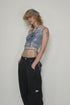 TIE-DYE ASYMMETRY WRAP TANK TOP -INDIGO-