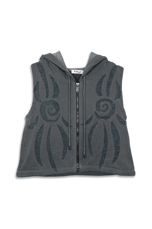 UNALOME SLEEVELESS HOODIE -CHARCOAL-