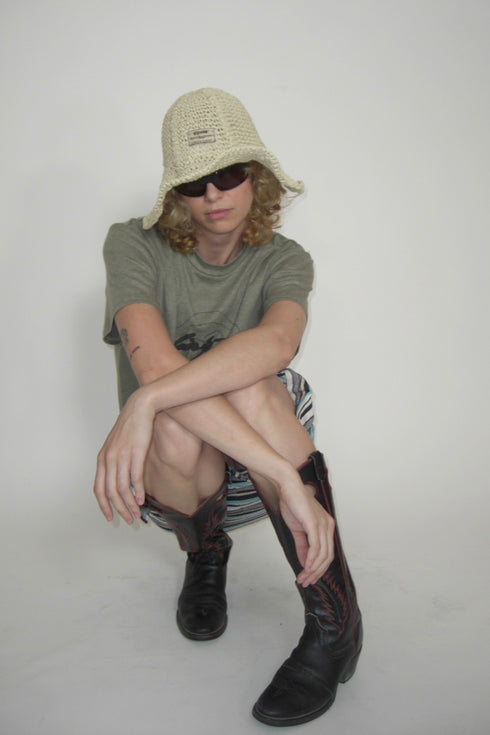 SUMMER STRAW TULIP HAT -SAND-