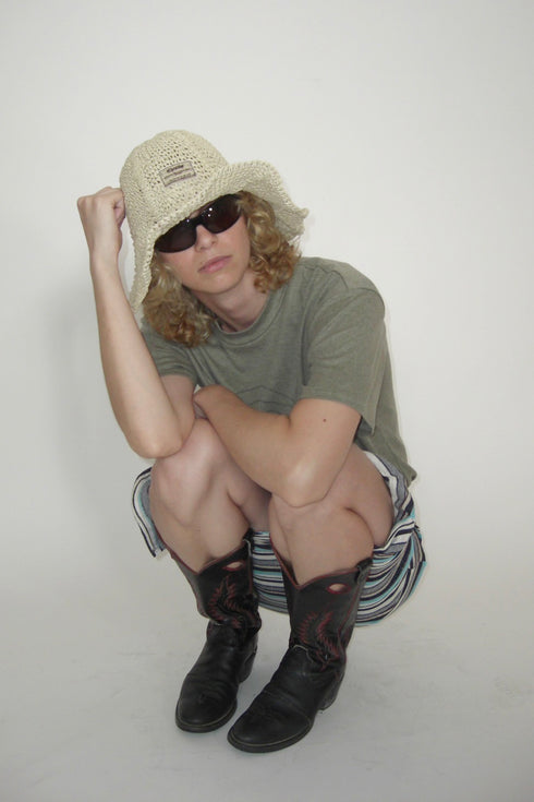 SUMMER STRAW TULIP HAT -SAND-