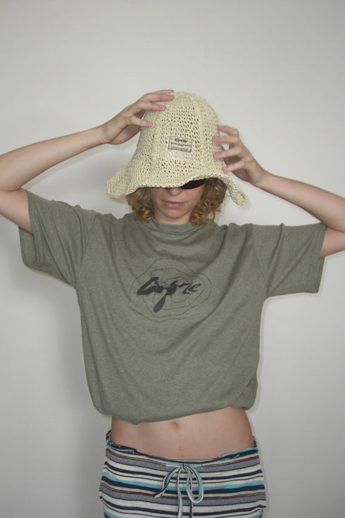 SUMMER STRAW TULIP HAT -SAND-