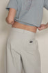 DRAW CODE SPIRAL BUTTON PANTS -ICE GRAY-