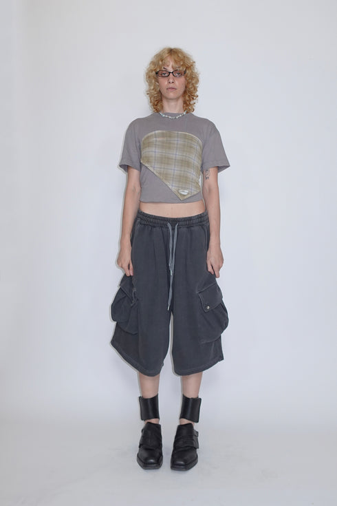 SHEER CHECK SCARF -YELLOW KHAKI-