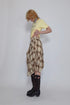 TARTAN CHECK TUCK SKIRT -BROWN-
