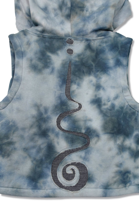 UNALOME SLEEVELESS HOODIE -TIE-DYE BLUE-