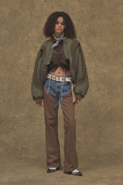 WESTERN COWBOY SHIRT -BROWN-