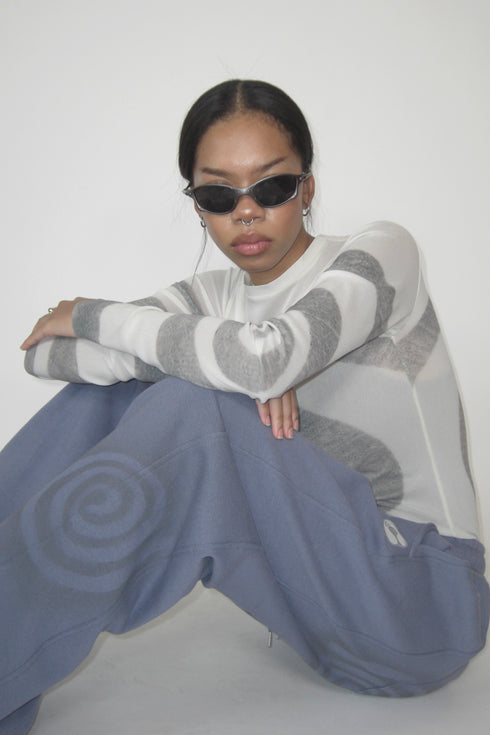 【PRE-ORDER】PAINTED SPIRAL SWEAT PANTS -BLUISH PURPLE-