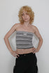 SUMMER KNIT BORDER TUBE TOP -BLACK MIX-