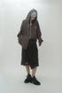 WASHED CUT-OFF SWEAT SKIRT -CHARCOAL-