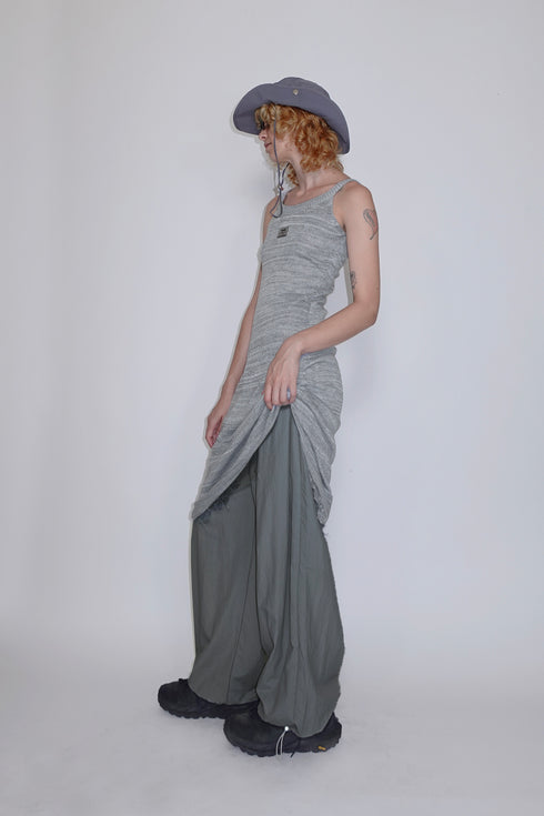 【RESTOCK】NYLON WIDE RIVET PANTS -SLATE CHARCOAL-