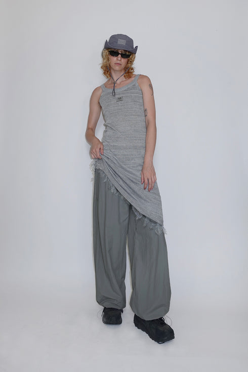 【RESTOCK】NYLON WIDE RIVET PANTS -SLATE CHARCOAL-