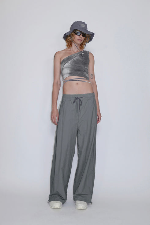 【RESTOCK】NYLON WIDE RIVET PANTS -SLATE CHARCOAL-