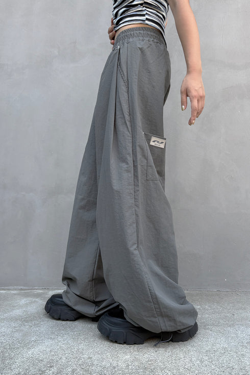 【RESTOCK】NYLON WIDE RIVET PANTS -SLATE CHARCOAL-