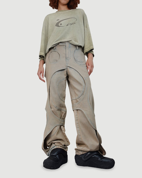 WASHED BIG TEE -YELLOW KHAKI- *Last1