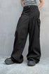 DRAW CODE SPIRAL BUTTON PANTS -BLACK-