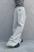 DRAW CODE SPIRAL BUTTON PANTS -ICE GRAY-