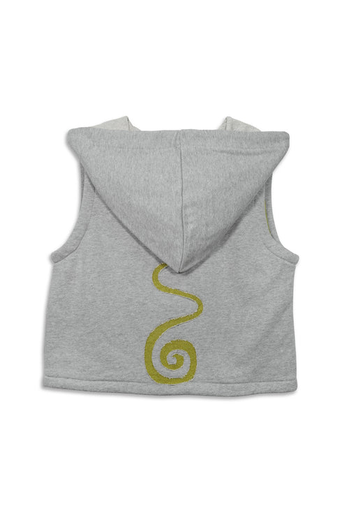 UNALOME SLEEVELESS HOODIE -GRAY×GREEN-
